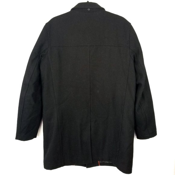 Dockers Wool Jacket in Black Size Men's Size Medium Long Lined Overcoat - Picture 2 of 12